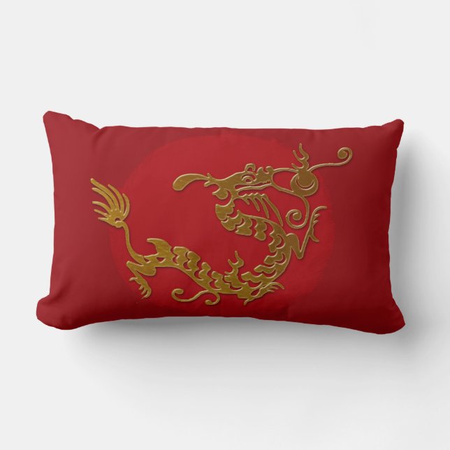 Golddrache Lendenkissen (Vorderseite)