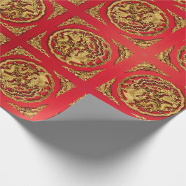 Golddragon Phoenix Chinesische Gastgeschenk Hochze Geschenkpapier