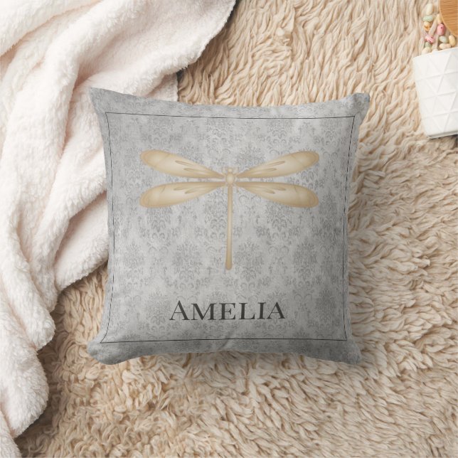 Golddragonfly-Damask-Kissen Kissen (Decke)