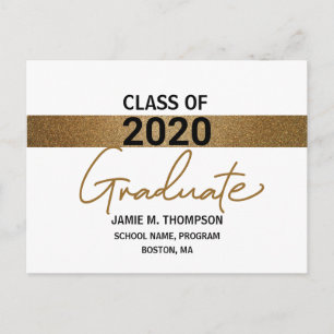 Golddruckklasse 2020 Abschluss-Ankündigung Postkarte
