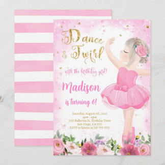 Golded Ballerina Einladung