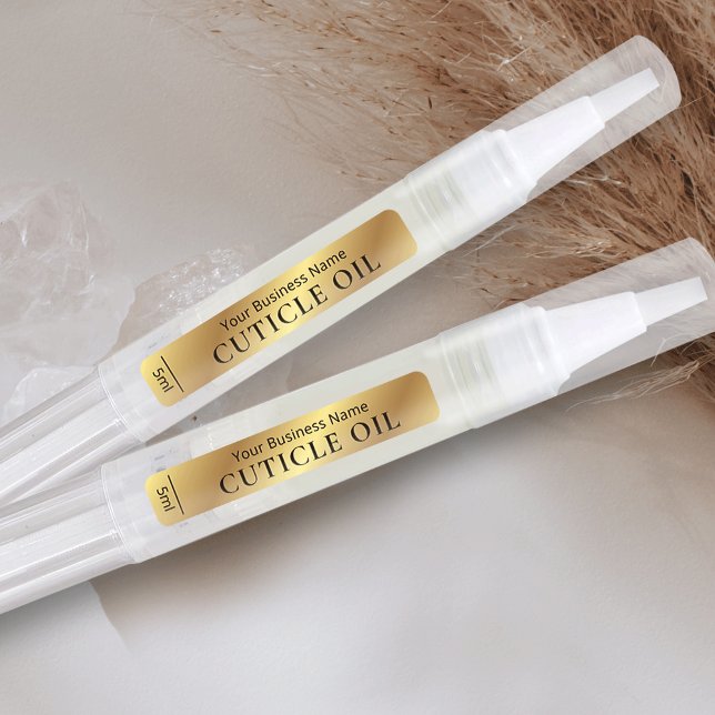 Goldeffekt Moderner Kosmetischer Tube Drehung Pen  Etiketten (Metallic gold effect cosmetic twist pen waterproof stickers - for 3, 4 and 5ml pens *verify size)