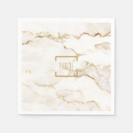 Goldeffektpapier mit personalisiertem Namen Serviette