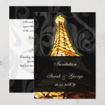 Goldeiffelturm Pariser Hochzeitseinladung