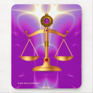 GOLDEINE WAAGEN DES RECHTS MIT EDELSTEINEN, Symbol Mousepad