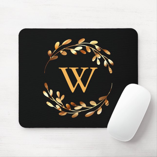 Goldel Floral Monogram Mousepad (Mit Mouse)