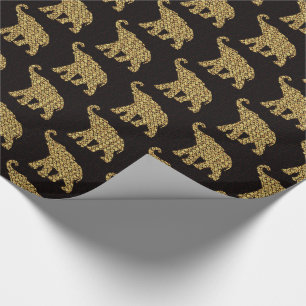 Goldelefant-Gold u. Schwarzes Geschenkpapier