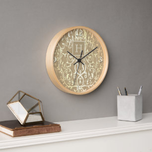 Goldelegante Monogram-Uhr Geblüht Uhr