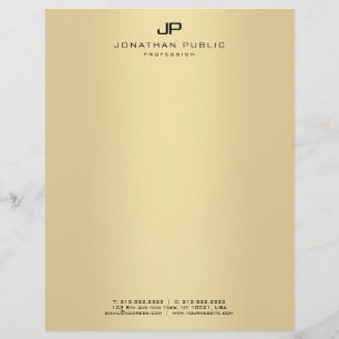 Goldelegante Monogramm-Glamour-Schablone modern Briefbogen