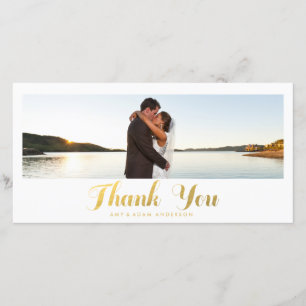 Goldeleganz Wedding   dankt Ihnen Foto-Karte Dankeskarte
