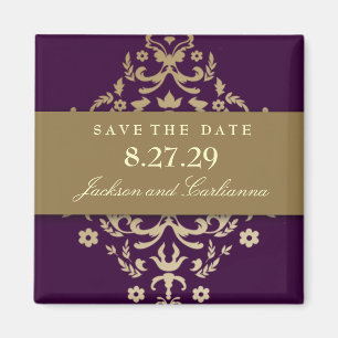 Goldelfenbein-Aubergine des Damast-311-Dazzling Magnet