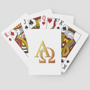 Golden "3-D" Alpha und Omega Symbol Spielkarten