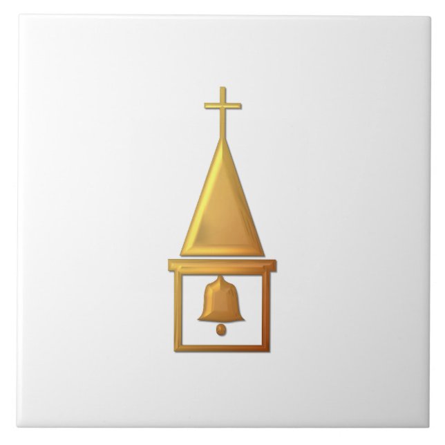 Golden "3-D" Bell Tower Fliese (Vorderseite)