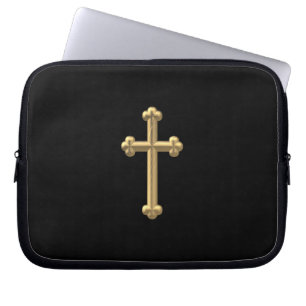 Golden "3-D" Cross 2 Laptopschutzhülle