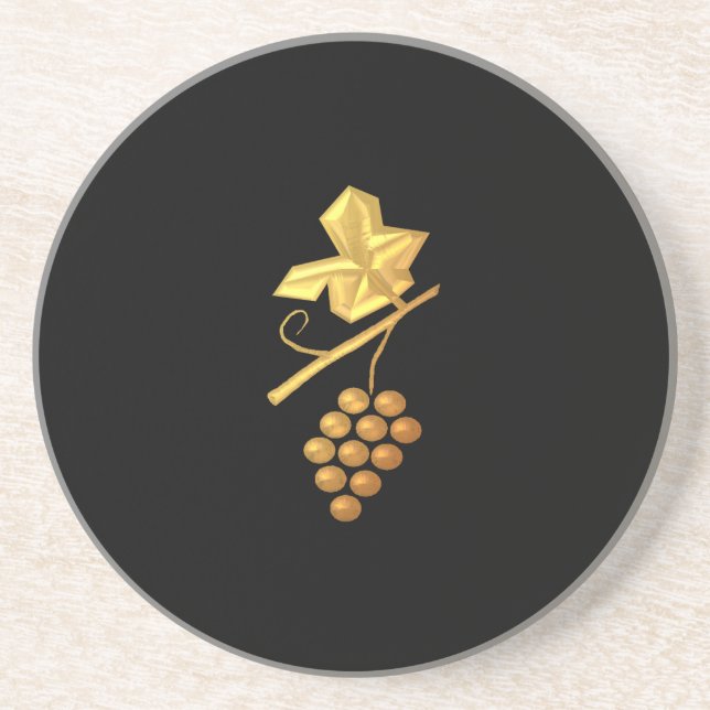 Golden "3-D" Grapes Getränkeuntersetzer (Vorne)