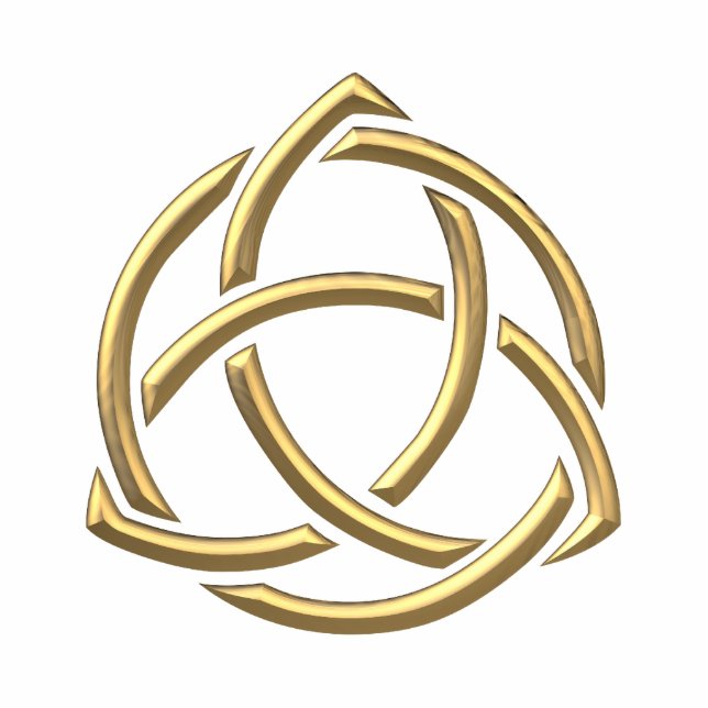 Golden "3-D" Holy Trinity Symbol 2 Freistehende Fotoskulptur (Vorne)