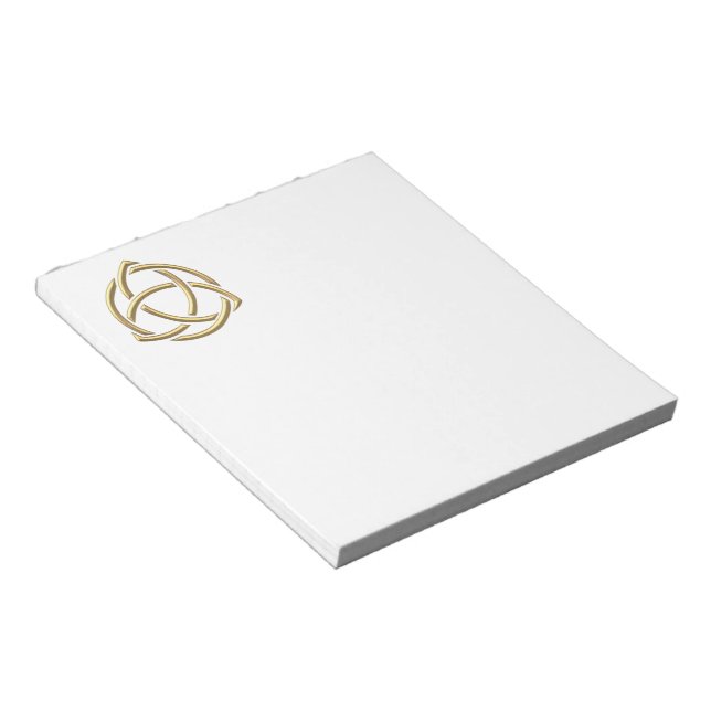 Golden "3-D" Holy Trinity Symbol 2 Notizblock (angewinkelt)