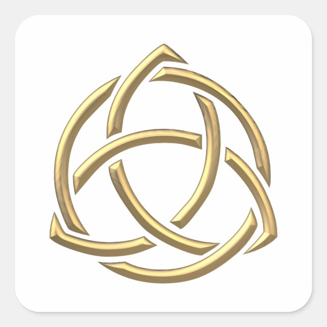 Golden "3-D" Holy Trinity Symbol 2 Quadratischer Aufkleber (Vorderseite)