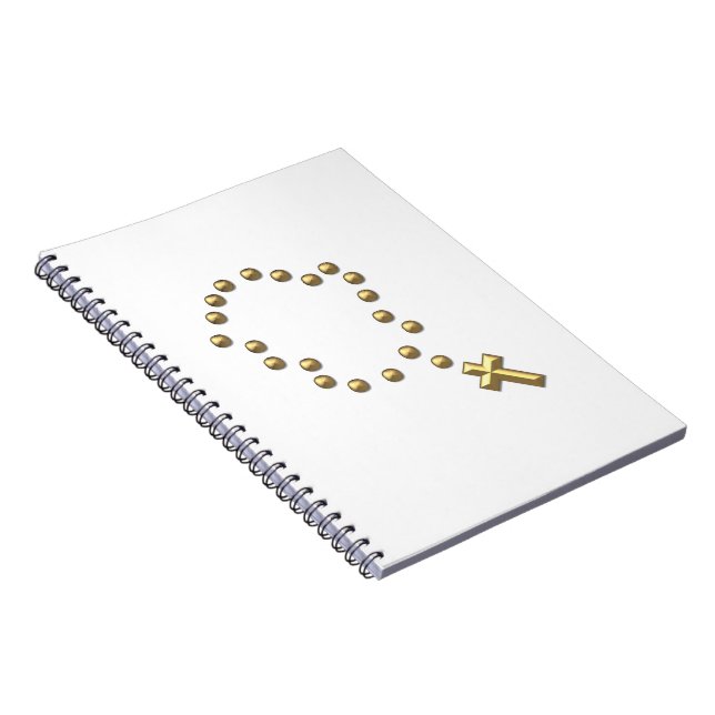 Golden "3-D" Kapsel oder Rosary Notizblock (Rechte Seite)