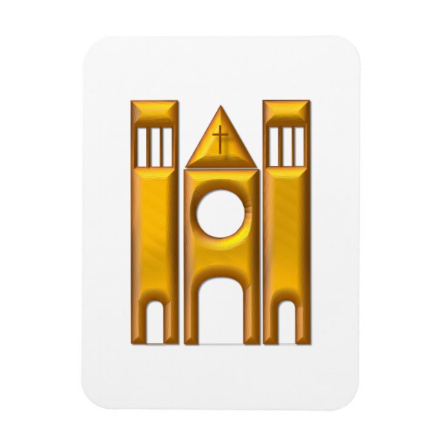 Golden "3-D" Kathedrale 2 Magnet (Vertikal)