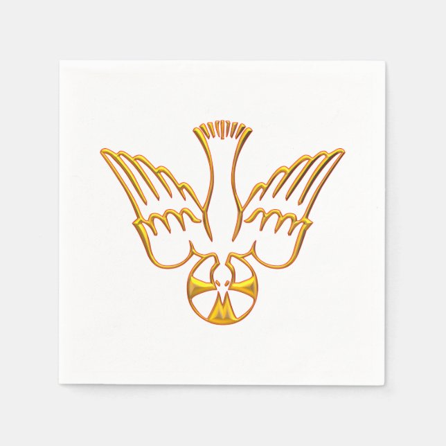 Golden 3-D Look Abstieg des Heiligen Geistes Serviette (Vorderseite)