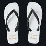 Golden 3-D Look Flip Flops<br><div class="desc">Golden 3-D Look Sacrament of Matrimony Dieses Design ist ideal für Hochzeiten, Verlobungen oder einfach nur um Ihre Liebe für unseren Herrn in The Sacrament of Matrimony zu zeigen. Sie können Ihre eigenen Wörter, Bilder und/oder die Hintergrundfarbe mit Zazzles tollen Anpassungswerkzeugen ändern. Dieses Bild ist auch auf Dutzenden anderer Produkte...</div>