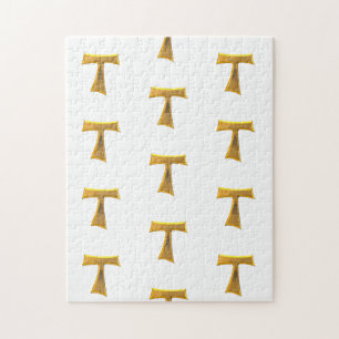 Golden 3-D Look Franciscan Tau Cross