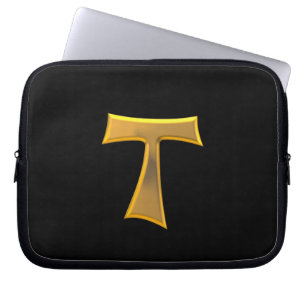 Golden 3-D Look Franciscan Tau Cross Laptopschutzhülle