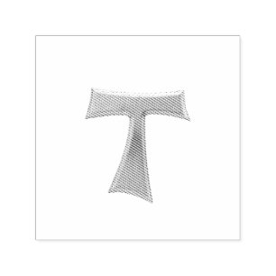 Golden 3-D Look Franciscan Tau Cross Permastempel