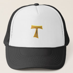 Golden 3-D Look Franciscan Tau Cross Truckerkappe