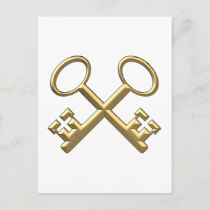 Golden "3-D" St. Peter's Keys Postkarte