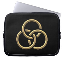 Golden "3-D" Trinity Rings Laptopschutzhülle