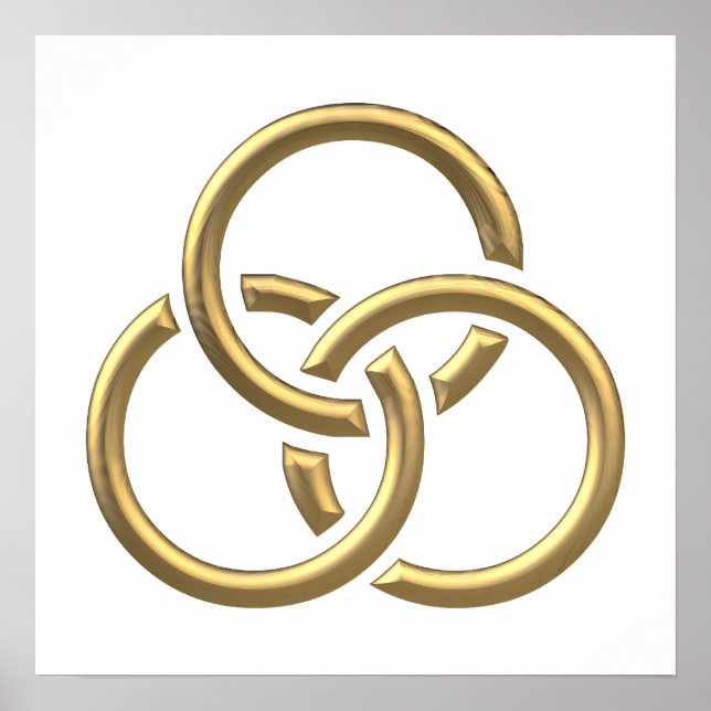 Golden "3-D" Trinity Rings Poster (Vorne)