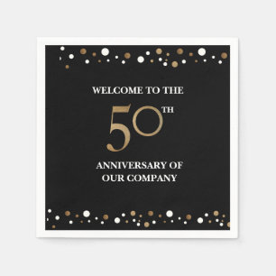 Golden 50. Firmenjubiläum Confetti Gold Serviette