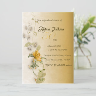 Golden 50. Geburtstagsfeier Einladung