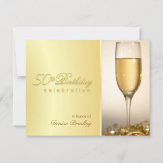 Golden 50. Geburtstagsparty Einladungen