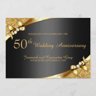 Golden 50. Hochzeitstag Einladung