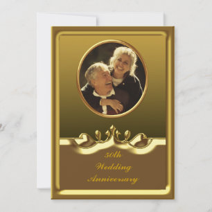 Golden 50. Hochzeitstag Party Einladung