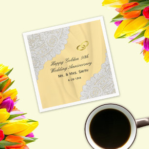 Golden 50. Hochzeitstag Serviette