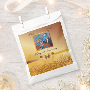 Golden 50 Jahre alt Hochzeitsfoto Vorlage Geschenktütchen