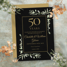 Golden 50 Jahre Jubiläum Save the Date Grüne