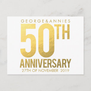 Golden 50 Jahre Party Postkarte