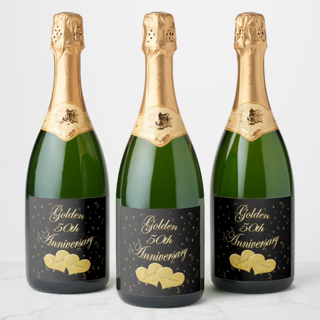 Golden 50 Jahre Personalisiert Wine Labels (Flaschen)