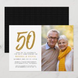 Golden 50. Jubiläum Foto Party Einladung