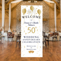 Golden 50 th Wedding Anniversary Elegant
