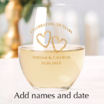 Golden 50 th Wedding Anniversary Heart Personalisi