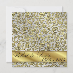 Golden 50. Wedding Anniversary Einladung Gold