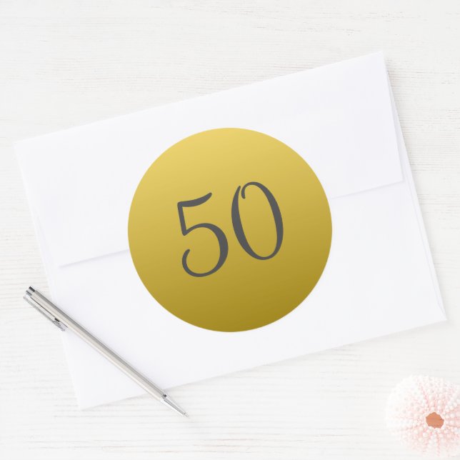 Golden 50. Wedding Anniversary Party Stickers (Umschlag)