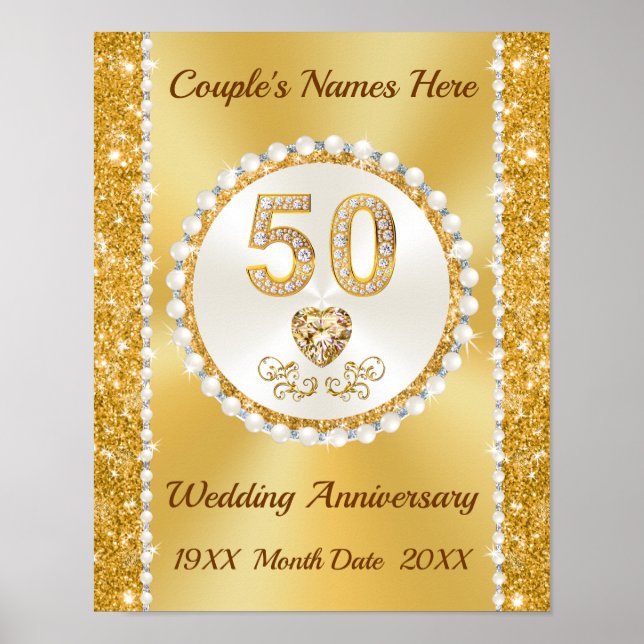 Golden, 50. Wedding Anniversary Poster (Vorne)