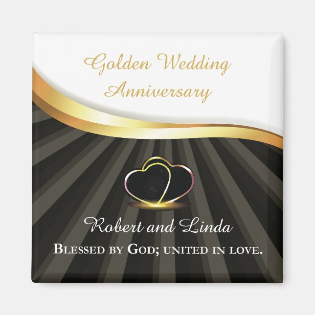 Golden 50. Wedding Religious Jubiläum Magnet (Vorne)